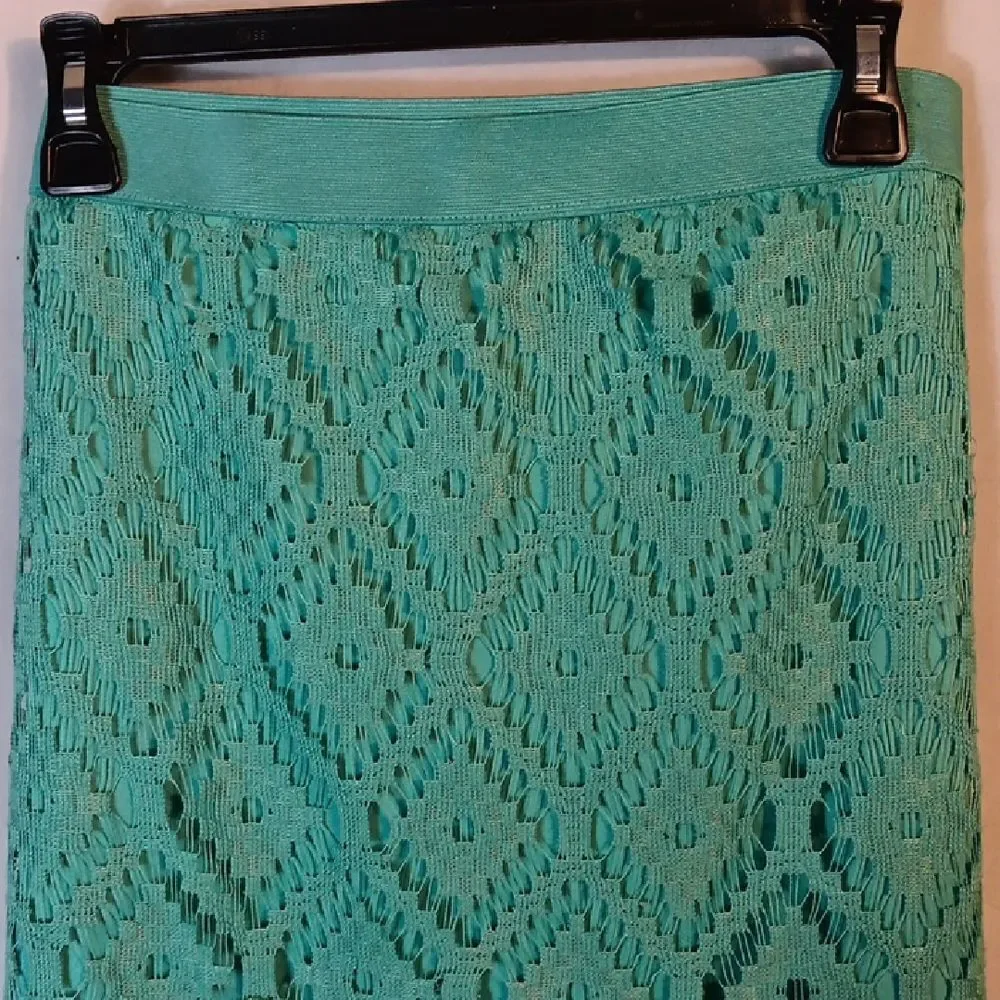 Wrangler Teal Crochet Fringe Mini Skirt